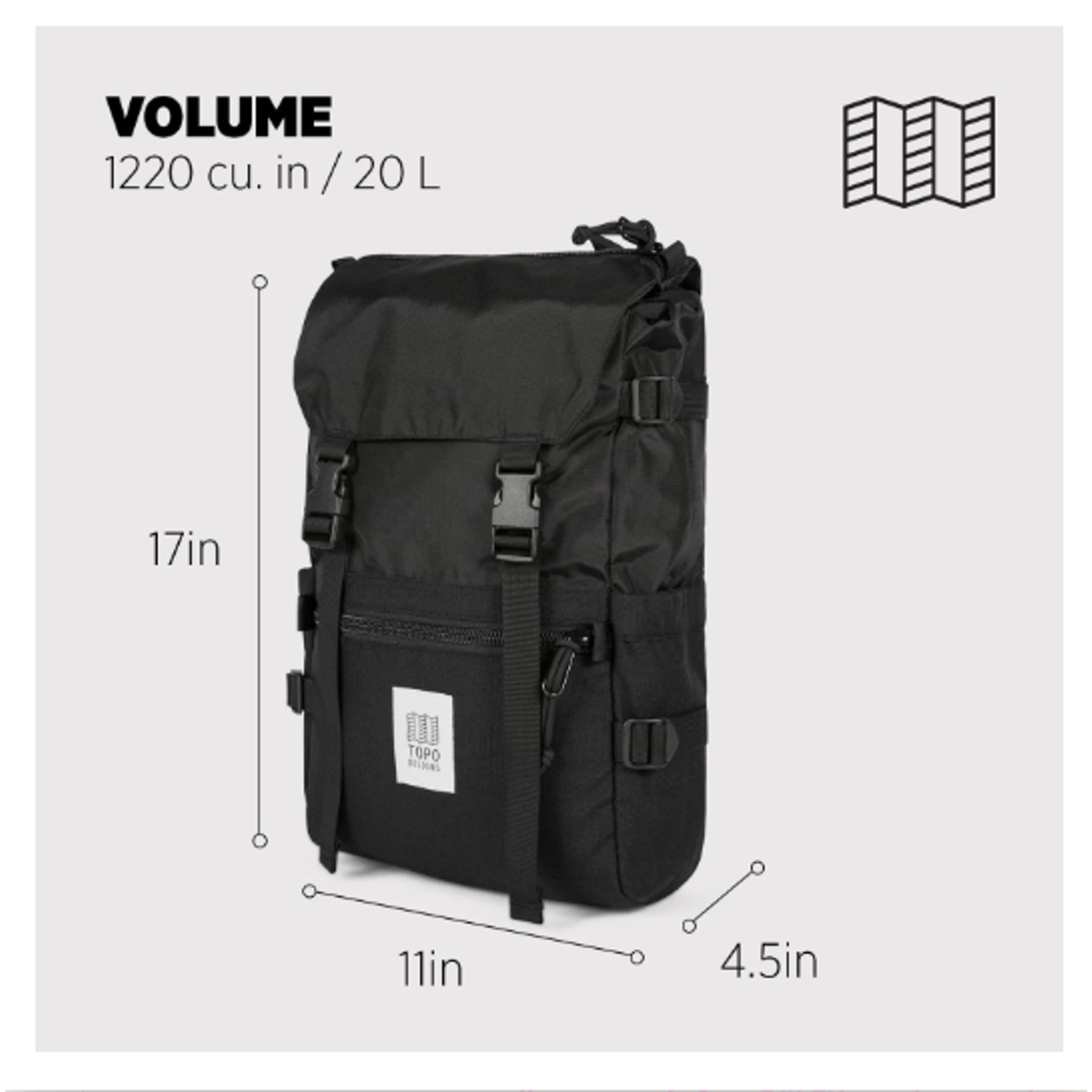 Topo Designs Rover Pack Classic - Daily Daypack for Commutes, Day Trips, Hikes